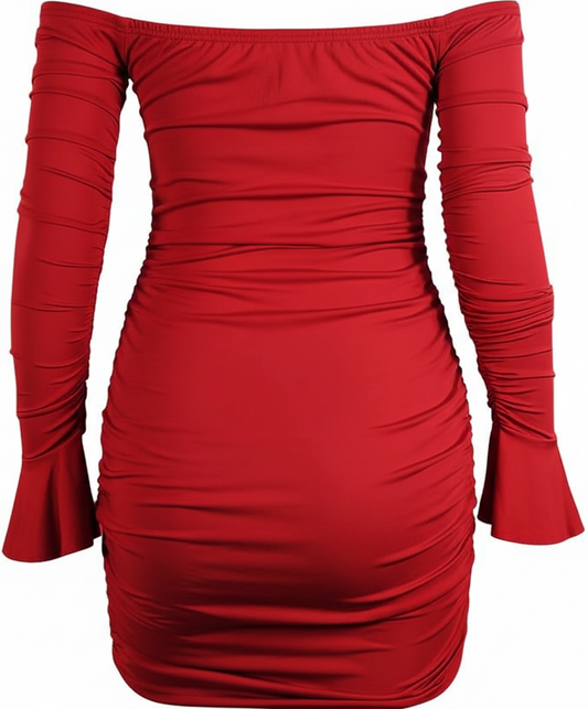Robe portefeuille sexy à manches longues