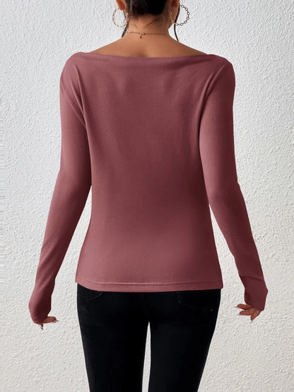 Top froncé à col bateau Frenchy