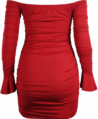 Robe portefeuille sexy à manches longues