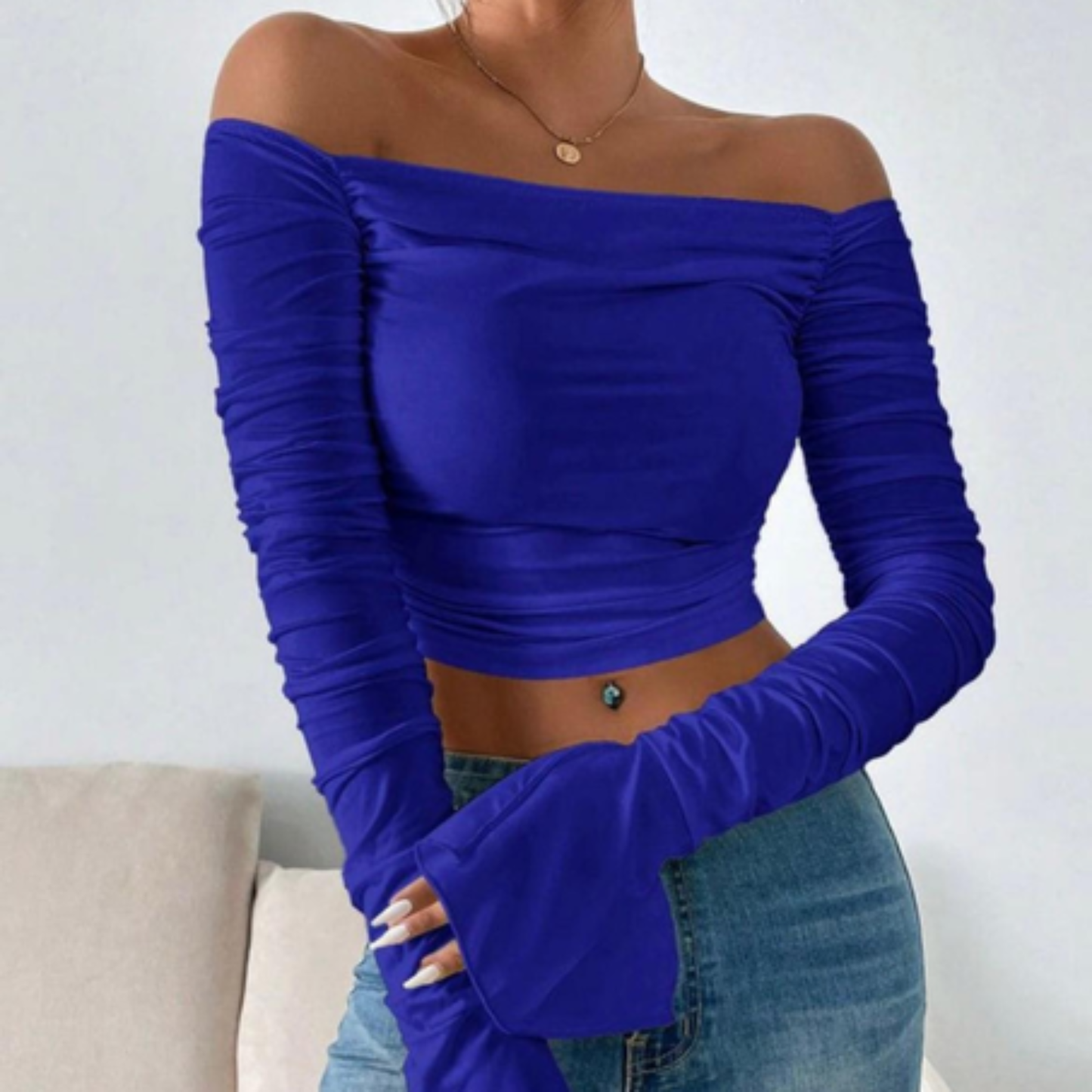 Top court à épaules dénudées