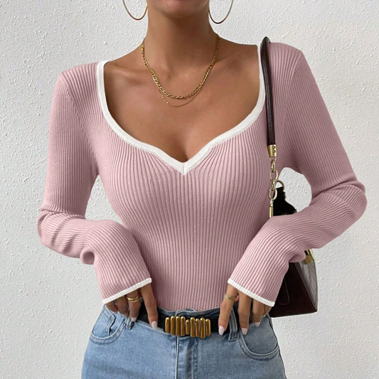 Pull tricoté élégant à manches longues