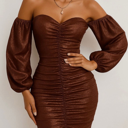 Robe Mini Bodycon Chocolat Irisé