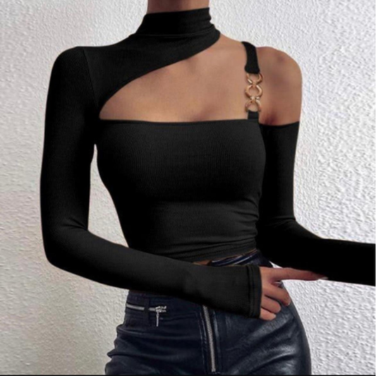 Top moulant à bretelles en chaîne