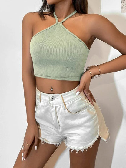 Top court uni à licou