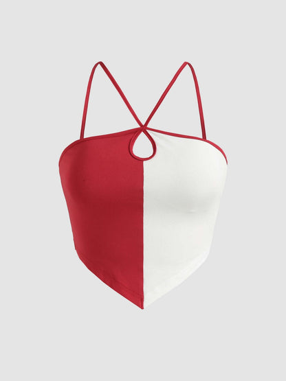 Top caraco à blocs de couleurs